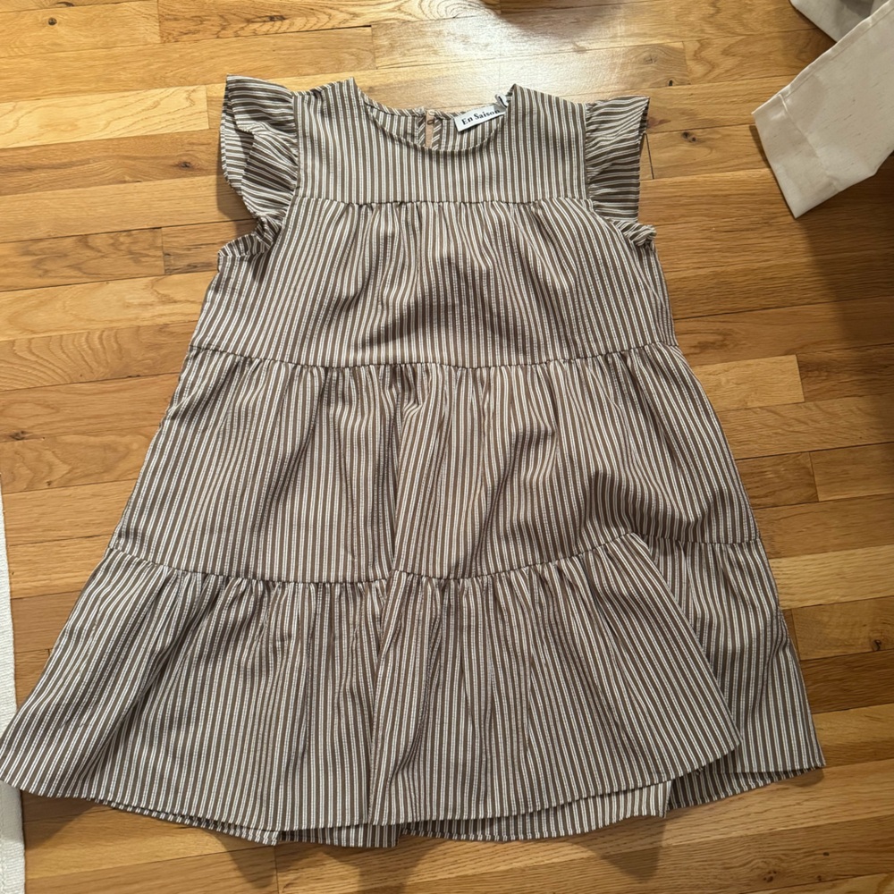 En Saison Brown and White Striped dress